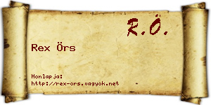 Rex Örs névjegykártya